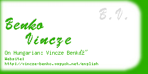 benko vincze business card